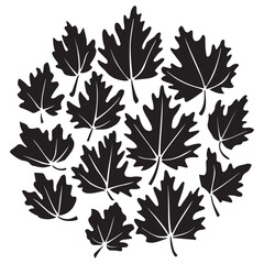 Aspen Leaf Silhouette vector illustration, Silhouette Vector Illustration