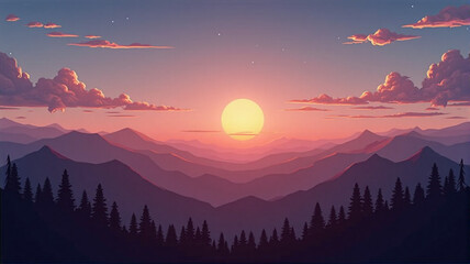 sunrise over mountains