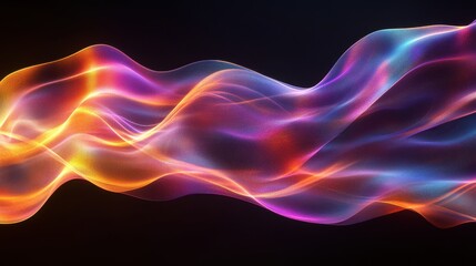 Obraz premium Abstract waves of colorful iridescent light flowing in dynamic patterns and shapes