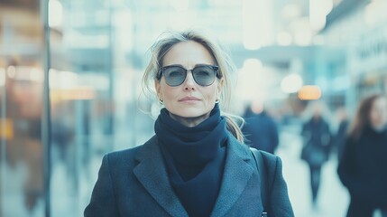 Businesswoman portrait in the street