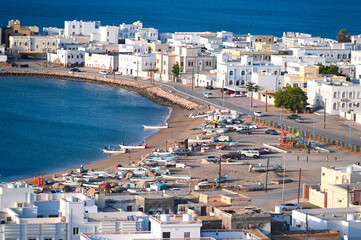 Panoramic view of old town Sur  in Oman