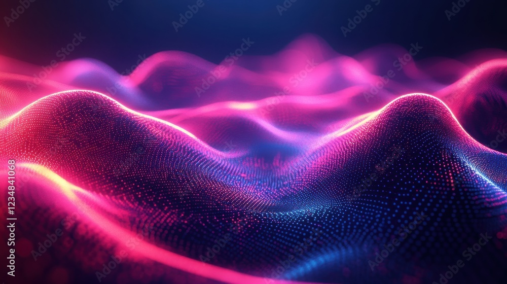 Poster abstract background with colorful waves in a futuristic fractal neon design and patterns