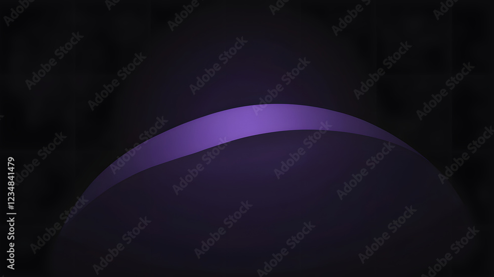 Poster purple abstract curve: a sleek, elegant curve of deep purple dominates a dark background, creating a