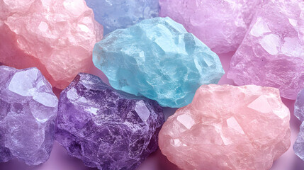 Fototapeta premium Pastel Colored Crystals Close Up