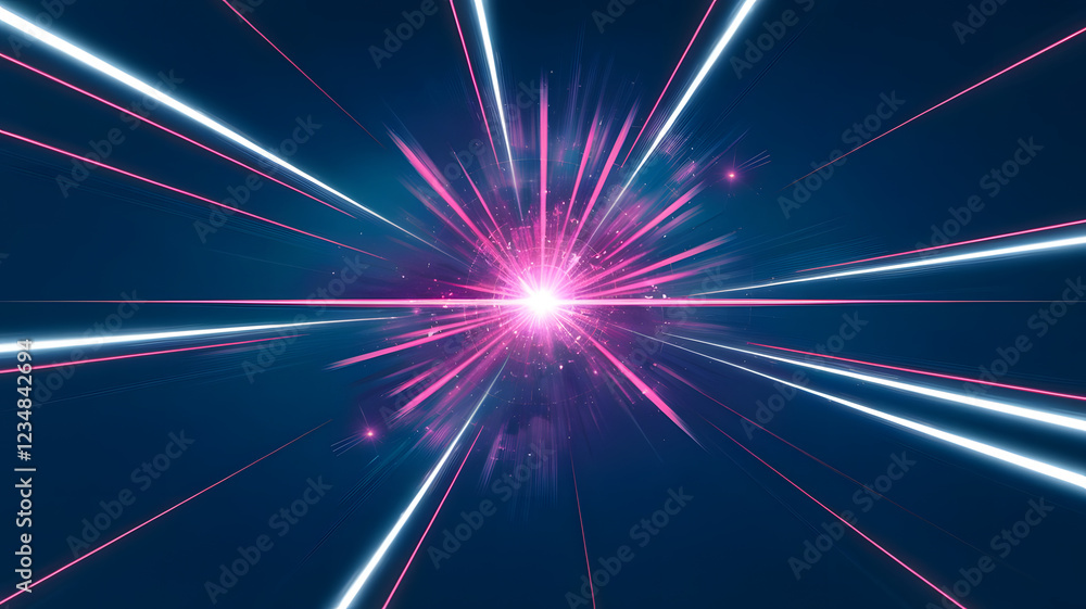 Poster cosmic burst: a mesmerizing digital abstract of an exploding star or nebula, bursting with vibrant p