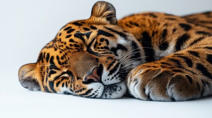 Obraz premium Sleeping Tiger with Distinctive Patterns on Its Fur in Relaxed Pose