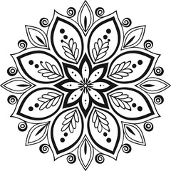 Creative Mandala line art element design