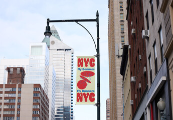 Fly banner in New York, USA.