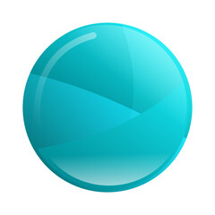 cyan glossy round button
