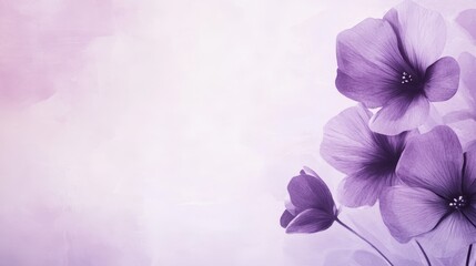 Delicate purple flower gracefully arranged on a soft pastel background, evoking tranquility and beauty