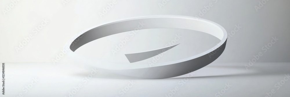 Fototapete abstract white sculpture with a minimalist design on a smooth surface in a well lit room. generative