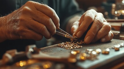 Artisan Craftsman Shaping Jewelry with Wire