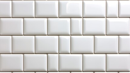 Obraz premium Close Up Of Glossy White Rectangular Tiles In Brick Pattern