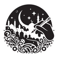 Fototapeta premium Traditional Islamic art design for Muslim festive occasions