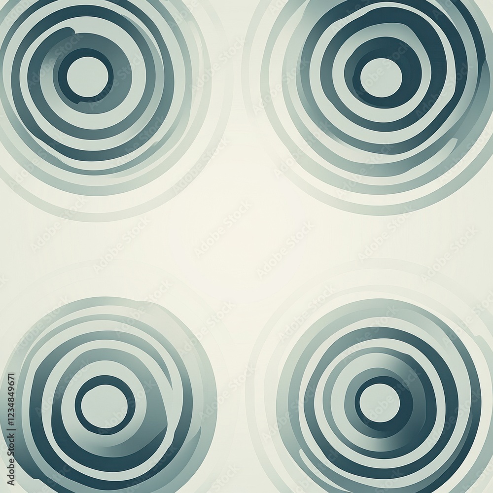 Poster Circular patterns in muted colors create a serene atmosphere in modern design. Generative AI