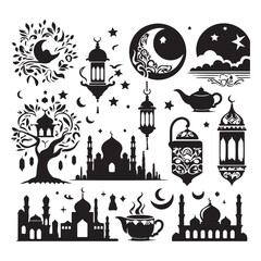 Traditional Islamic art design for Muslim festive occasions