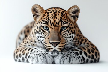 Obraz premium Leopard Isolated on White Background