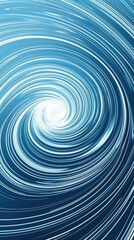 Obraz premium Beautiful abstract wide in the form of a pattern of white rounded lines that are on top of each other on a gradient blue background. Spiral, storm, whirlwind, tornado