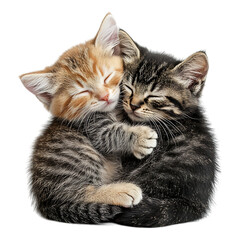 Obraz premium PNG Cuddly Companions Against Transparent Background for Pet Branding, Animal-Themed Designs, or Cute and Comforting Projects