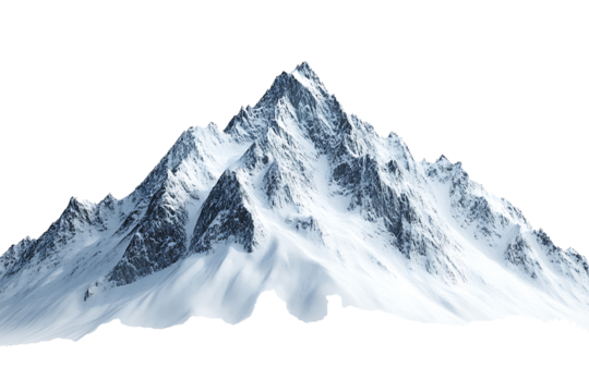 snowy mountain isolated on a transparent background 