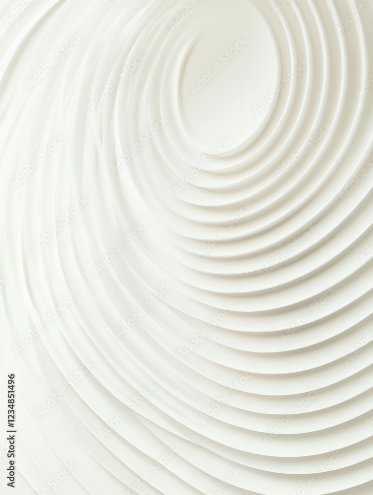 Poster elegant white textured design featuring concentric circular patterns on a flat surface. generative a