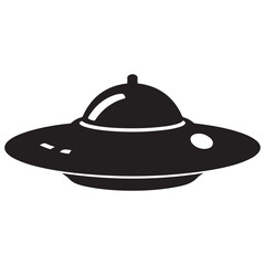 Flying Saucer Silhouette vector illustration