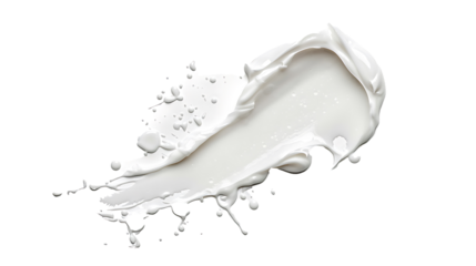 white paint stroke isolated on a transparent background 