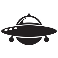 Flying Saucer Silhouette vector illustration