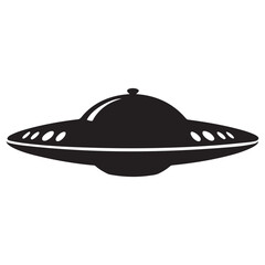 Flying Saucer Silhouette vector illustration
