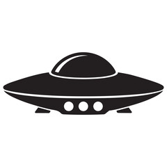 Flying Saucer Silhouette vector illustration