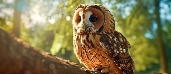 Tawny owl in nature Generative AI