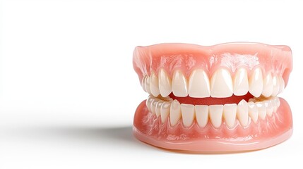 Obraz premium Full Set Of Dentures On White Background