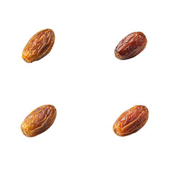 Dates Fruit isolated png  and four delicious dates against a transparent background
