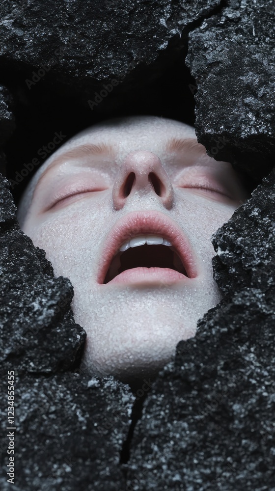 Poster self-discovery journey abstract environment artistic expression emotional depth close-up view inner 