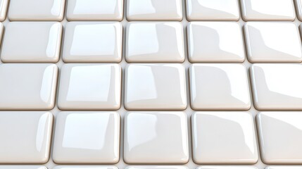Glossy White Square Tiles Abstract Background
