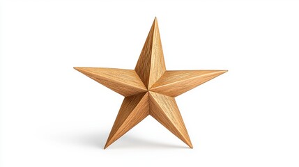 Obraz premium Gold Five Pointed Star Decoration On White