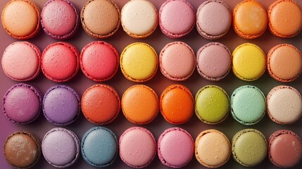 Obraz premium Colorful macarons Sweet treats Tasty desserts delicious macarons pastel tones