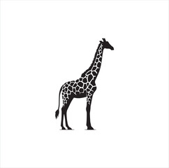 Black silhouette giraffe vector