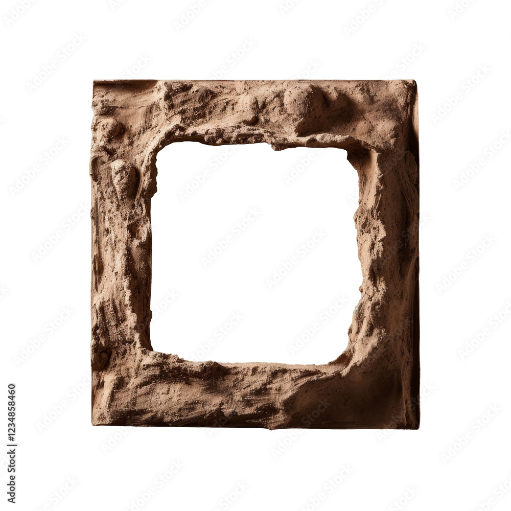 Poster textured stone frame with rough edges highlighting natural patterns and shapes