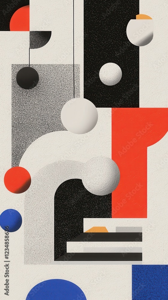Poster abstract of uncertainty concept modern art gallery digital artwork minimalist environment dynamic vi