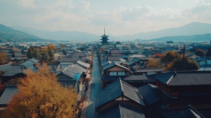 Obraz premium Beautiful view Kyoto's old town