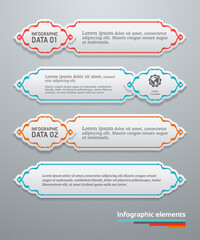 Elegant White and Colorful Infographic Data Banners