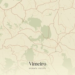 Obraz premium Vintage map of Vimeiro, Portugal. 