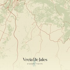Fototapeta premium Vintage map of Vreia De Jales, Portugal. 