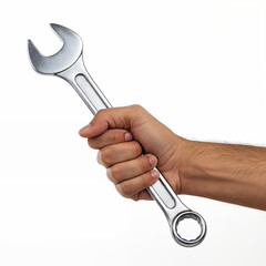 Mechanic hand hold spanner tool in hand