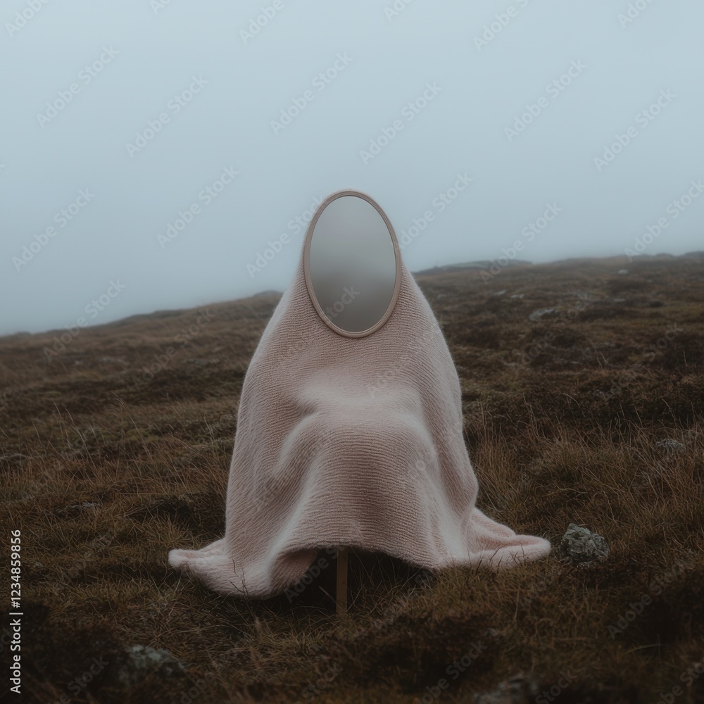 Poster self-discovery journey remote highlands fine art misty wilderness introspective viewpoint exploring 