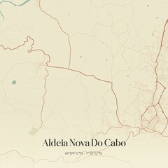 Vintage map of Aldeia Nova Do Cabo, Portugal. 
