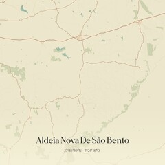 Vintage map of Aldeia Nova De São Bento, Portugal.