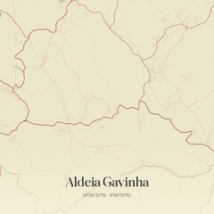 Vintage map of Aldeia Gavinha, Portugal. 