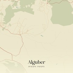 Obraz premium Vintage map of Alguber, Portugal. 